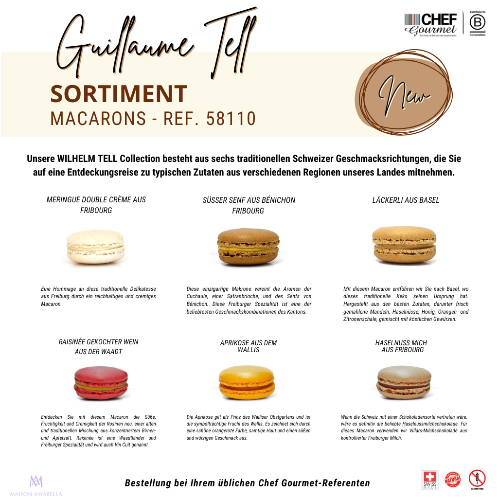 Macarons Guillaume Tell Sortiment 15g
